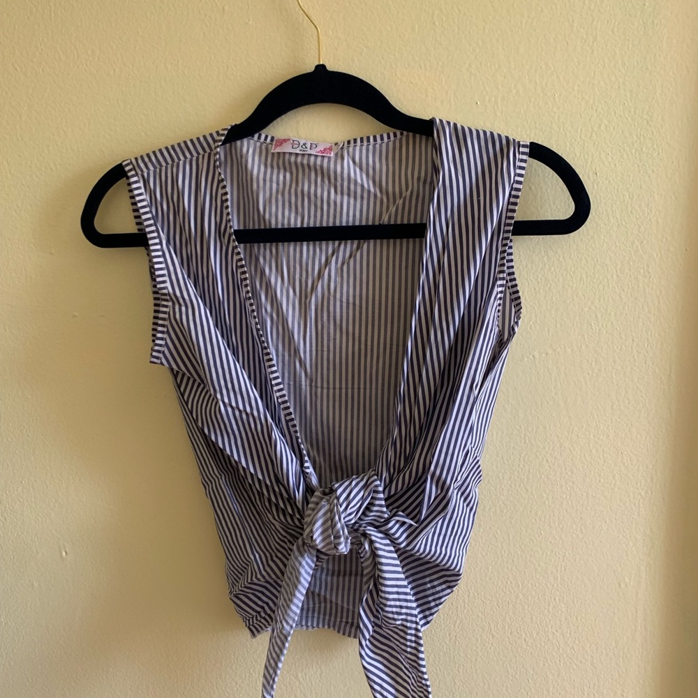 Italy Made Striped Wrap Top 💎